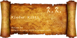 Kiefer Kitti névjegykártya